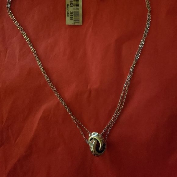 Brighton SPECTRUM RINGS Double Silver Swarovski Crystals Necklace NWT - Picture 8 of 10